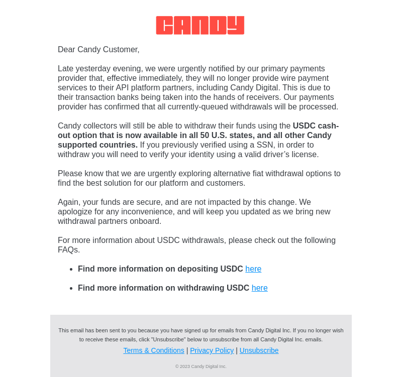 Candy Visual email from Fri, Mar 17, 2023