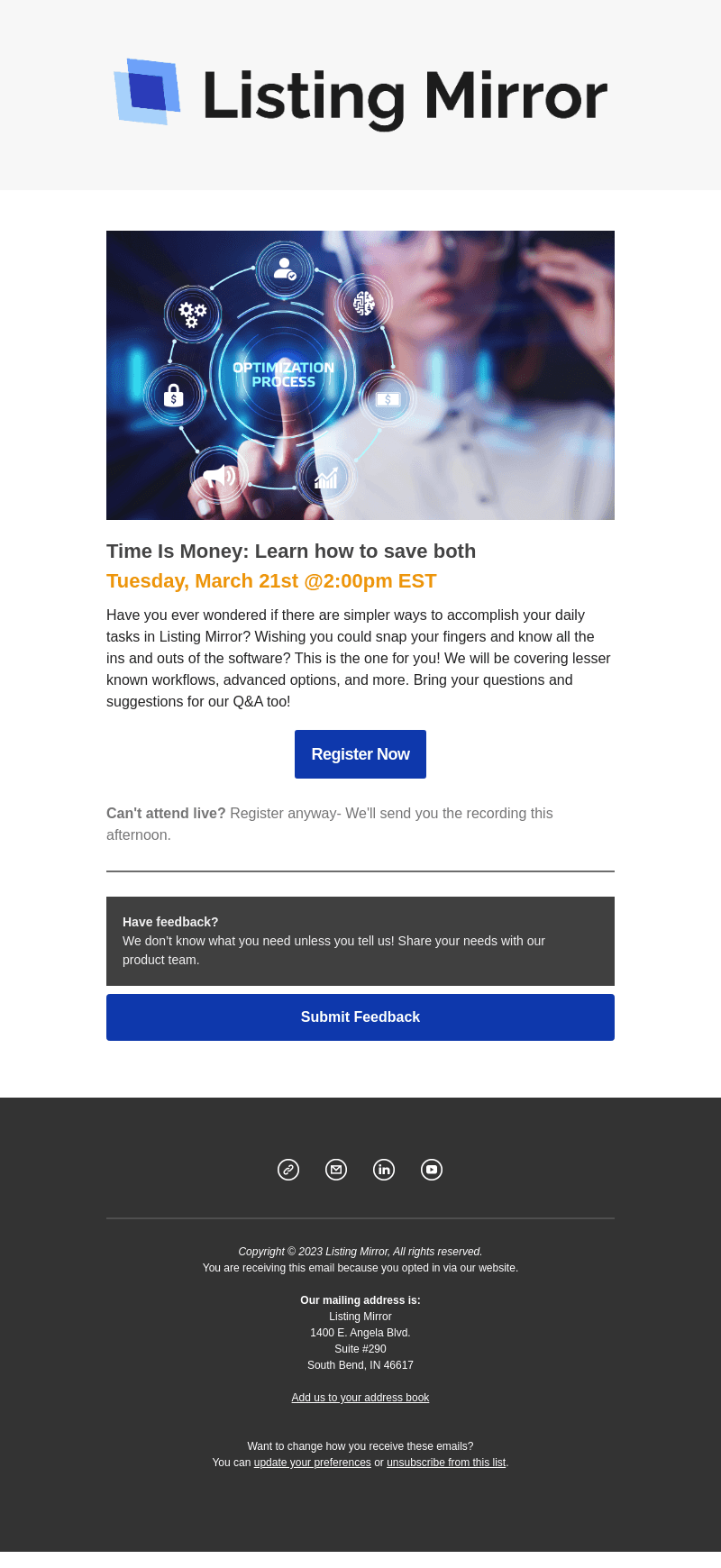 Free Webinar TOMORROW. Register now.