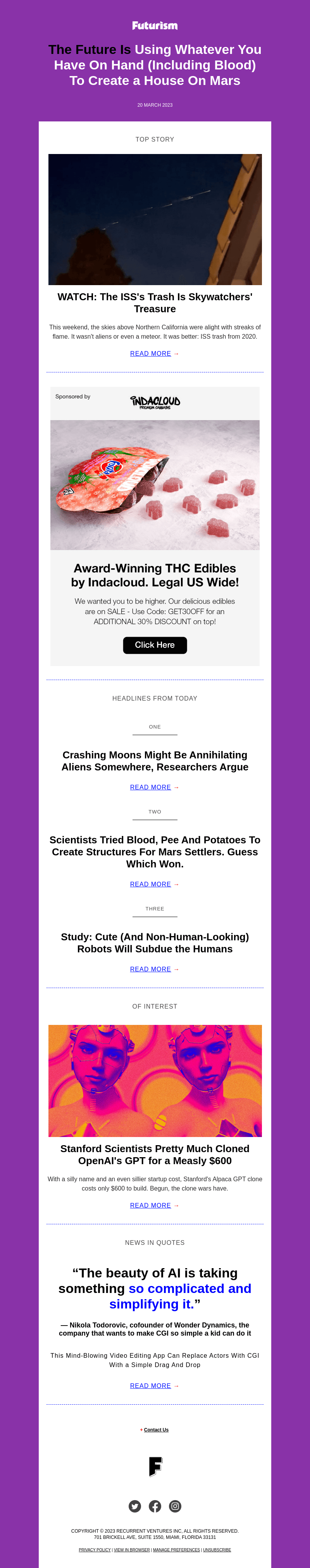 Futurism email from Mon, Mar 20, 2023