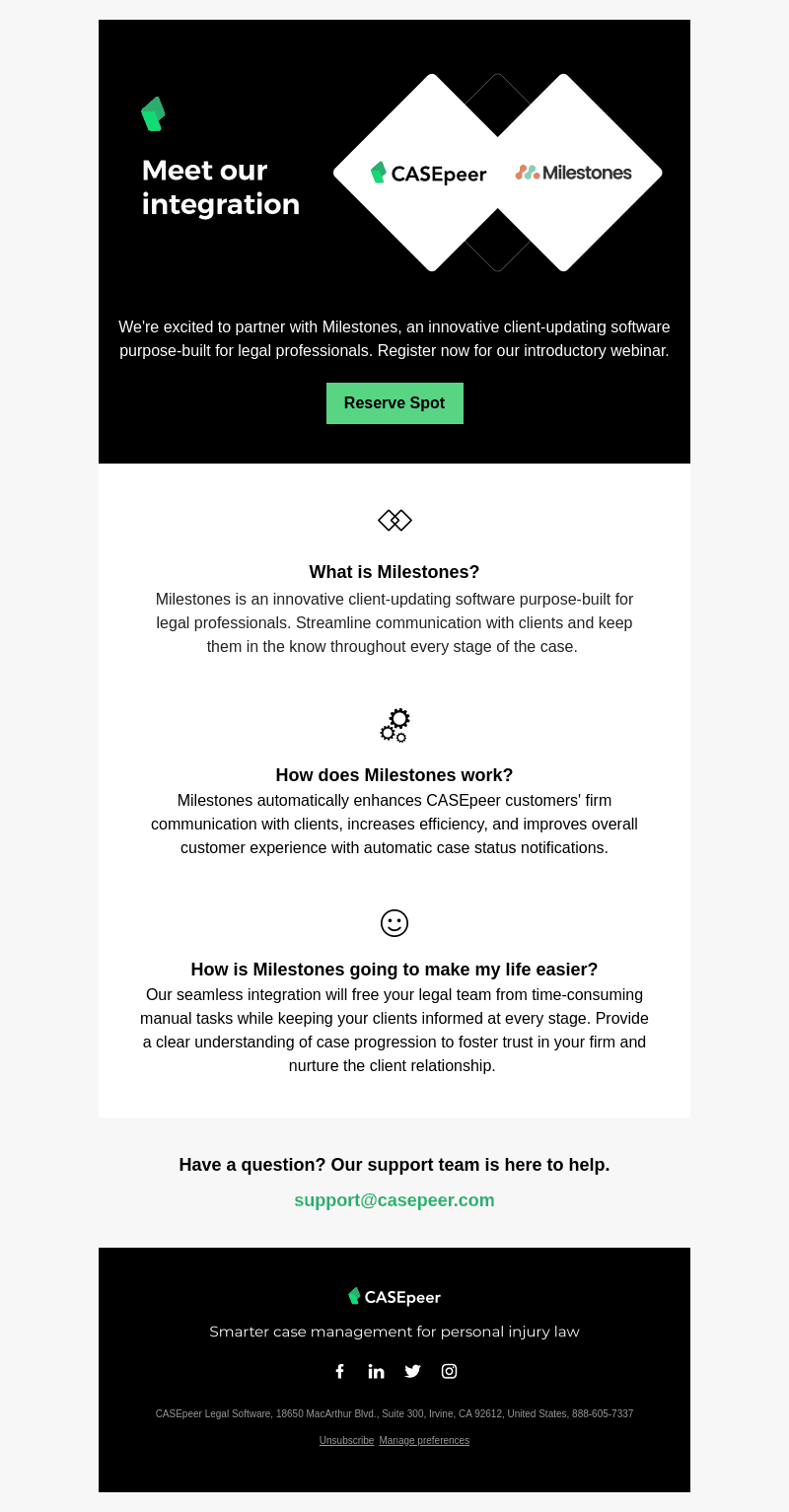 CASEpeer email from Mon, Mar 27, 2023