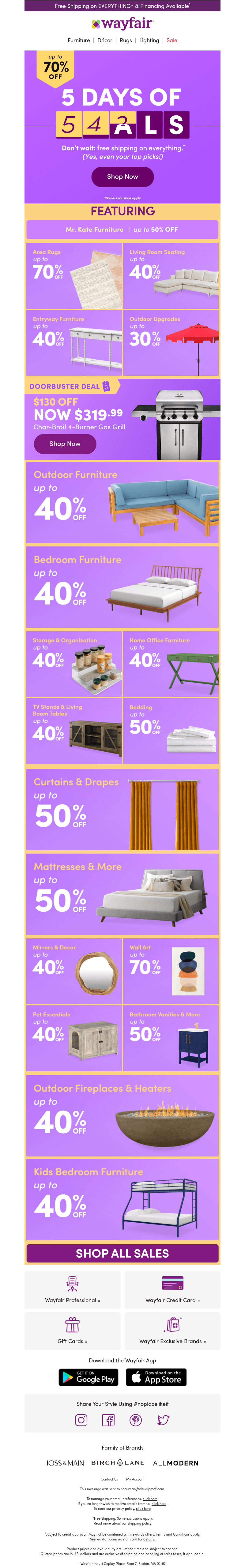 Wayfair email from Sun, Apr 2, 2023