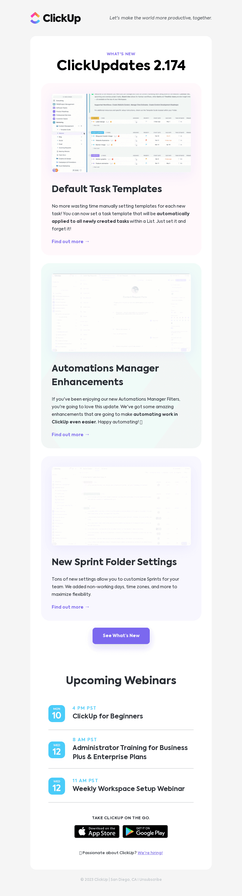 ClickUp Release Notes are back!