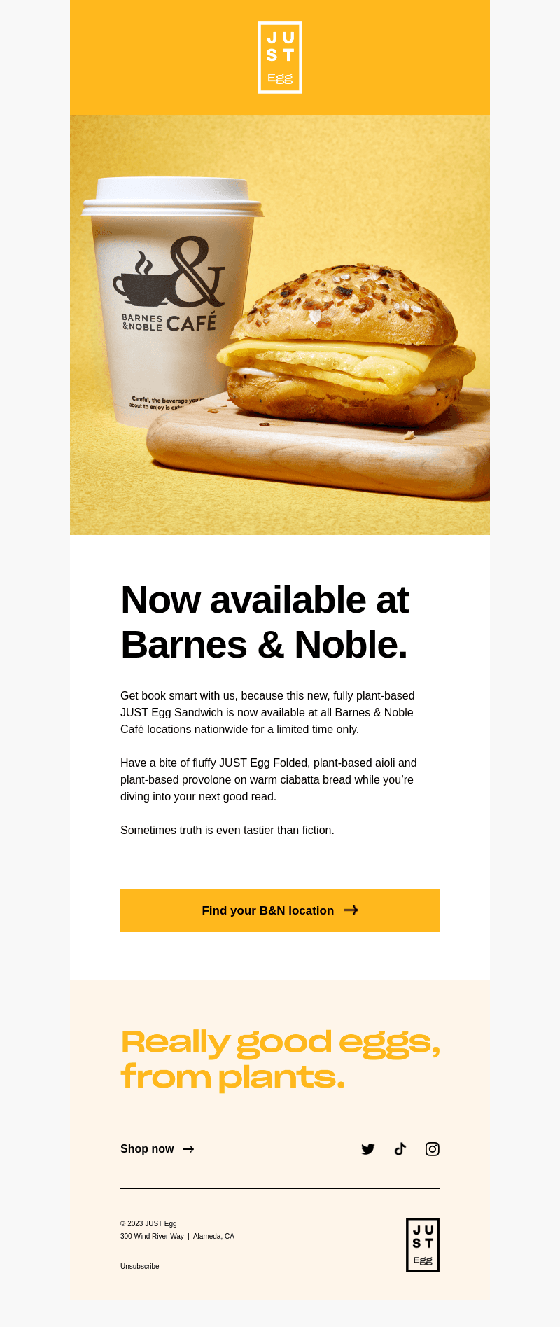 Eat JUST email from Mon, Apr 10, 2023