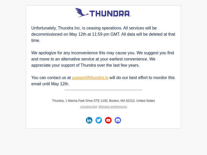 Thundra email from Tue, Apr 11, 2023