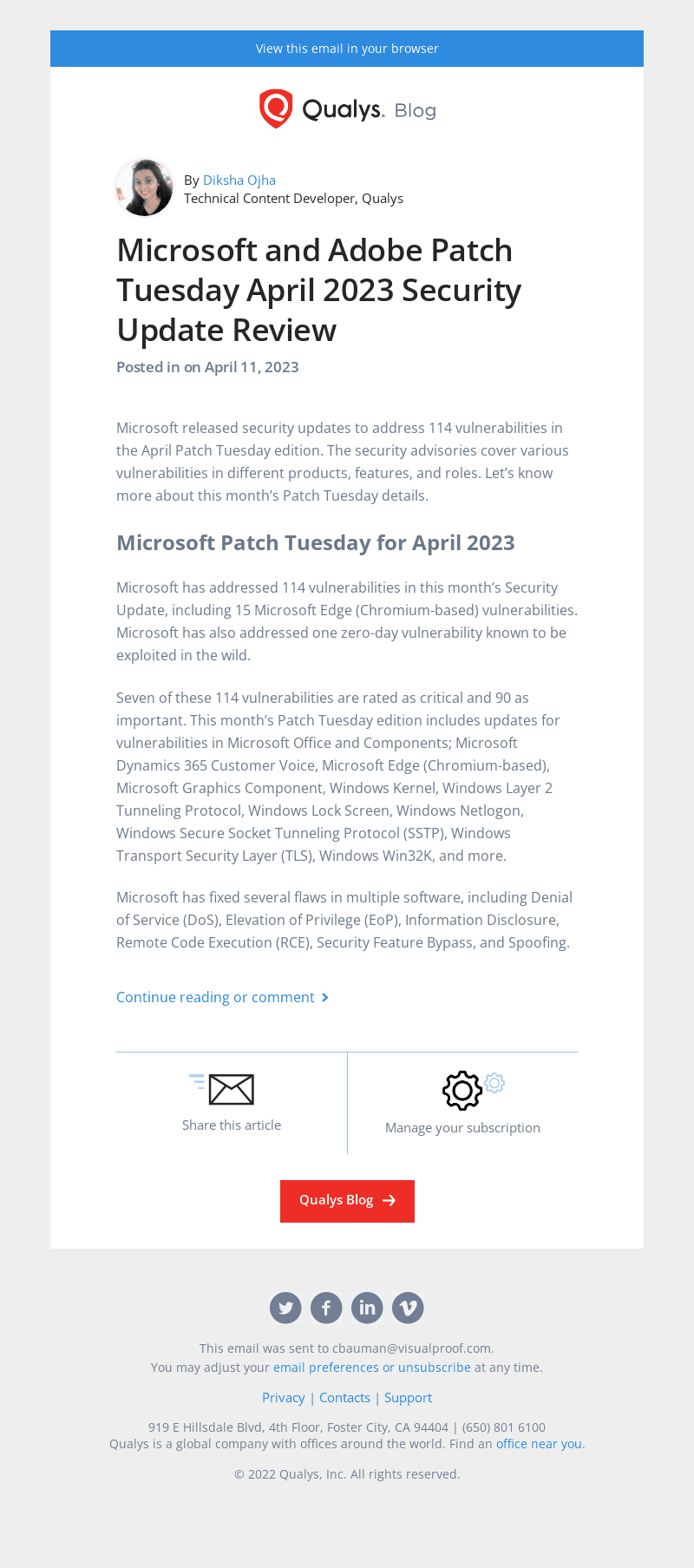 Read the latest post - Microsoft and Adobe Patch Tuesday April 2023 Security Update Review