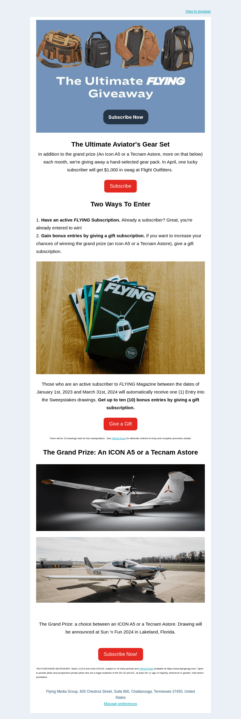 Flying Magazine email from Sun, Apr 16, 2023