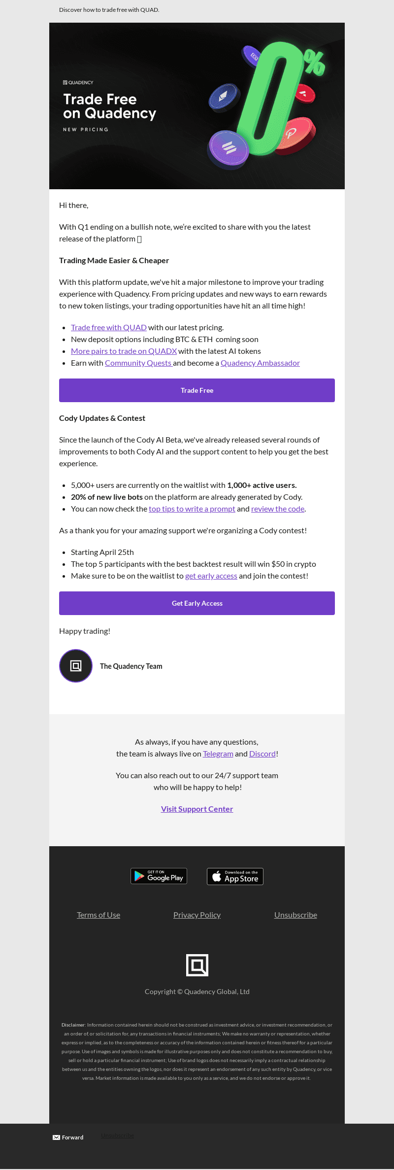 Quadency email from Tue, Apr 18, 2023