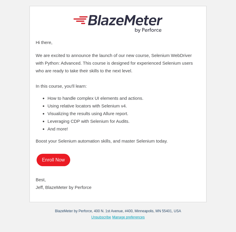 BlazeMeter email from Fri, Apr 21, 2023