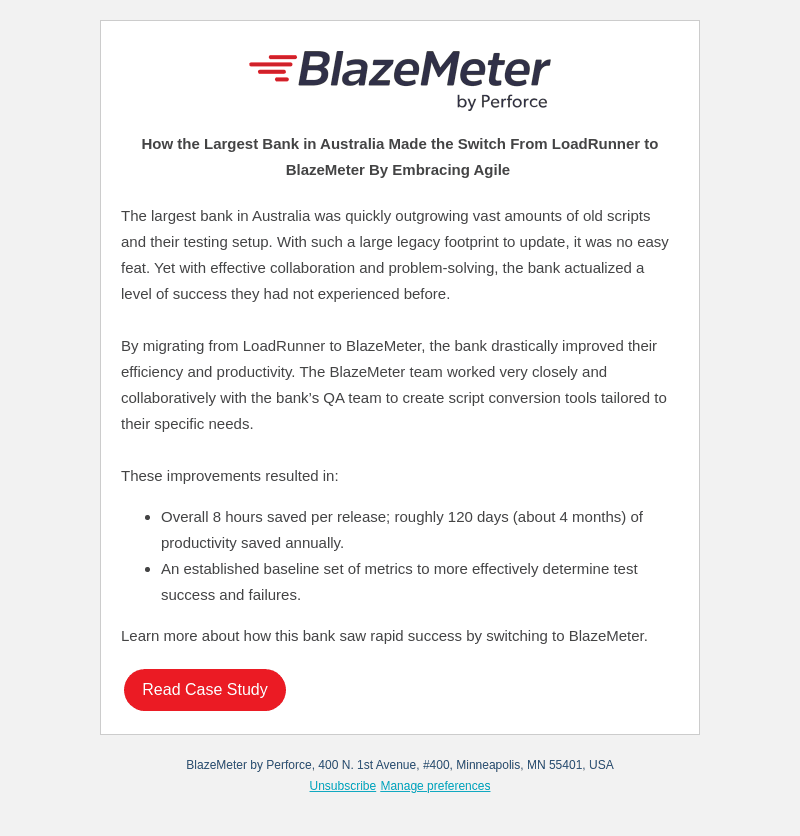 BlazeMeter email from Tue, Apr 25, 2023