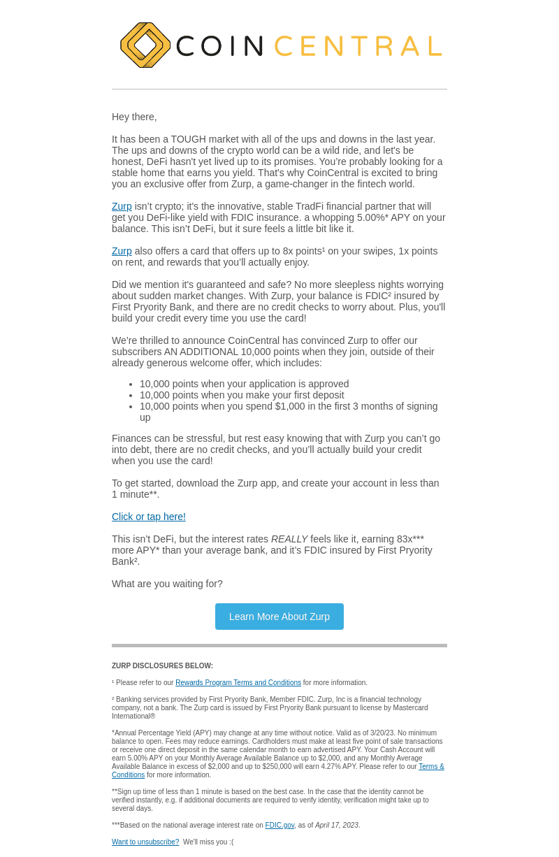 CoinCentral email from Fri, Apr 28, 2023