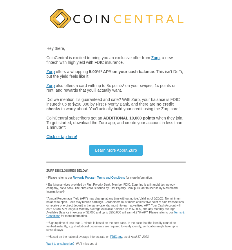 CoinCentral email from Tue, May 2, 2023