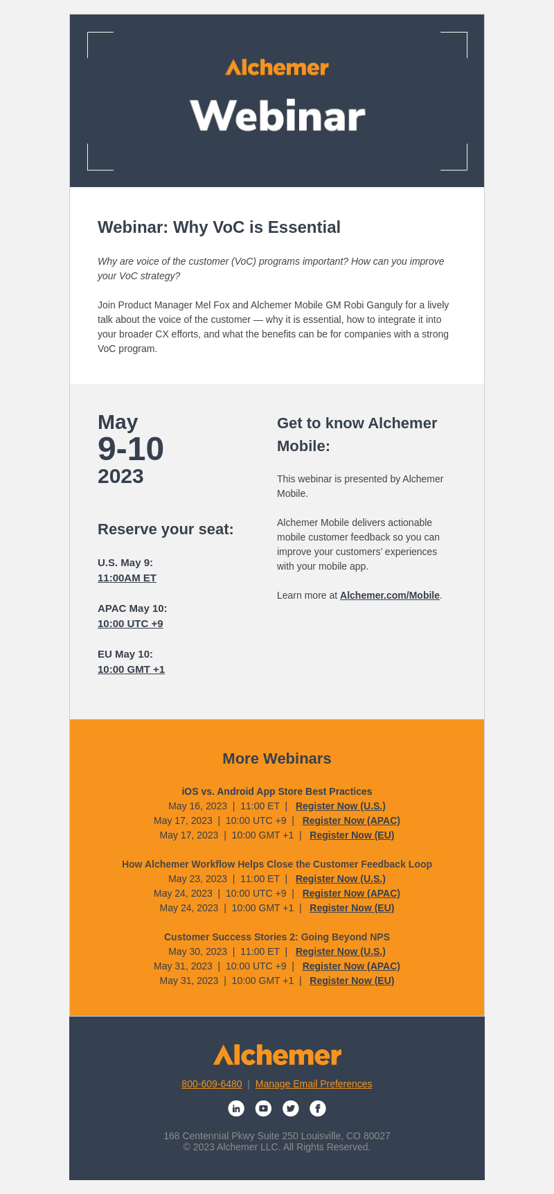 Alchemy Cloud email from Mon, May 8, 2023