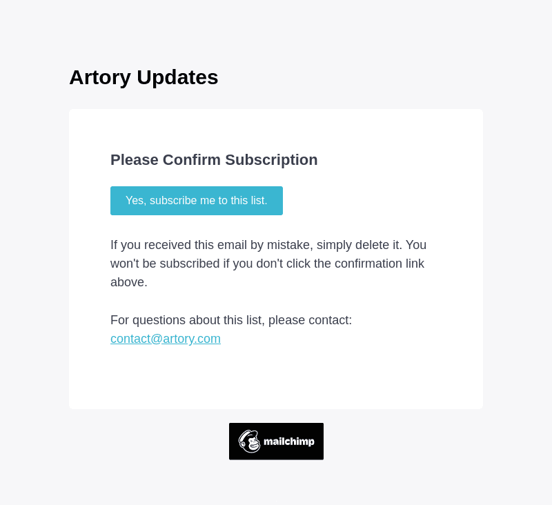 Artory email from Thu, May 11, 2023
