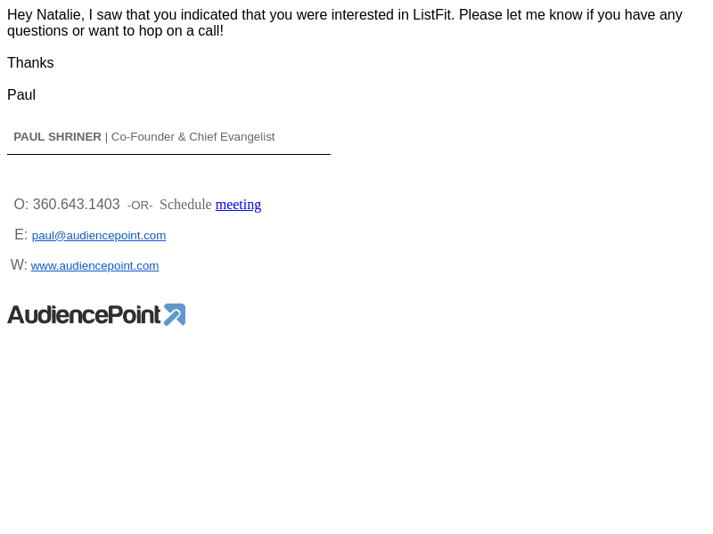 AudiencePoint email from Fri, May 12, 2023