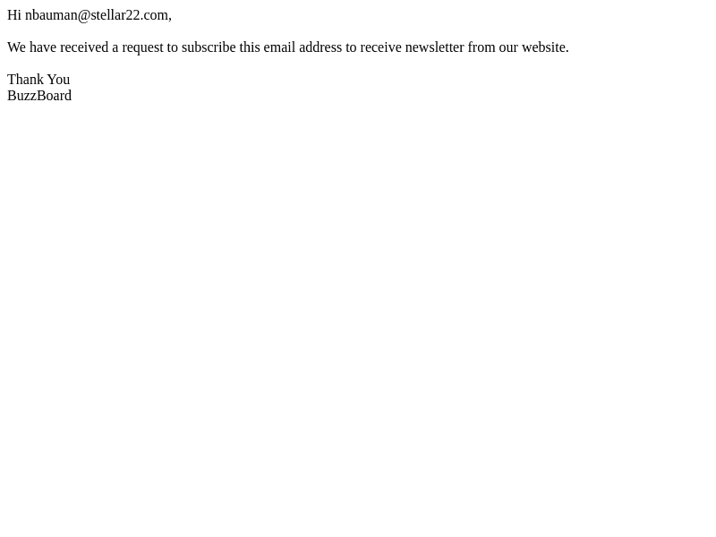 BuzzBoard - Welcome to our newsletter