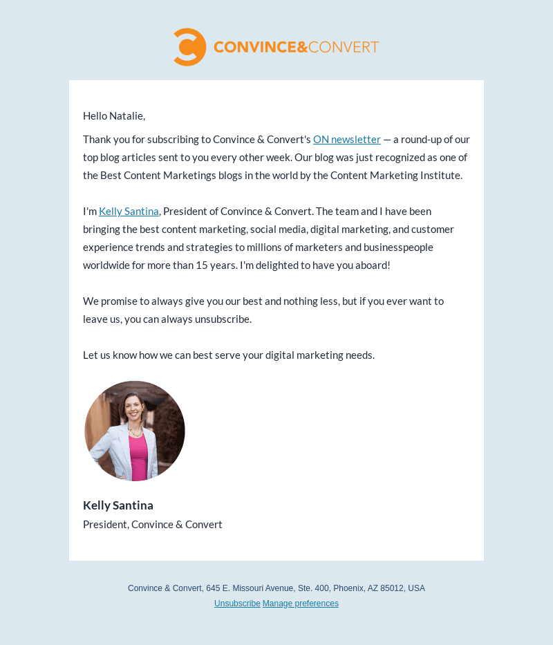 Hooray! You've officially signed up for ON!