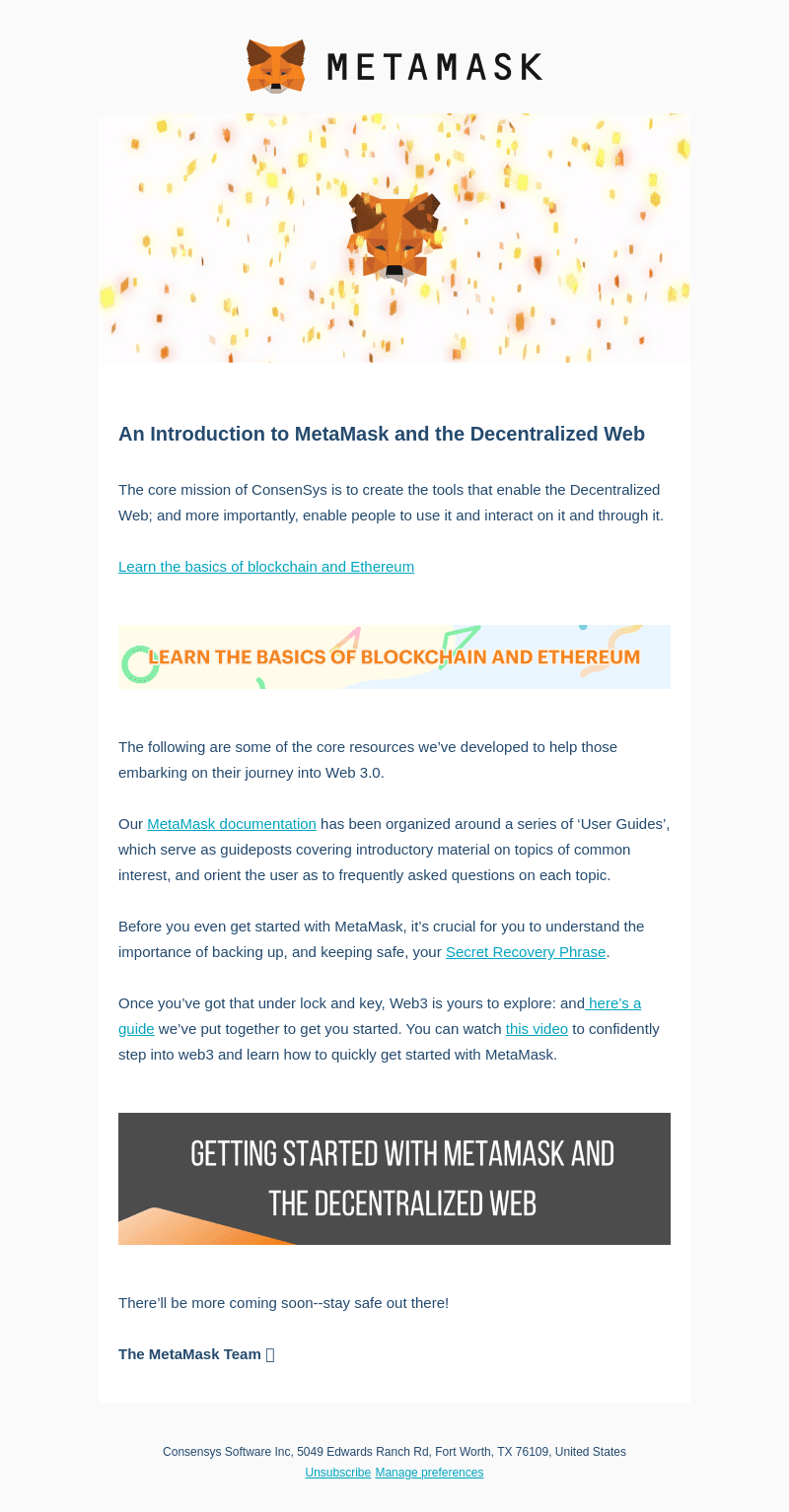MetaMask email from Wed, May 17, 2023