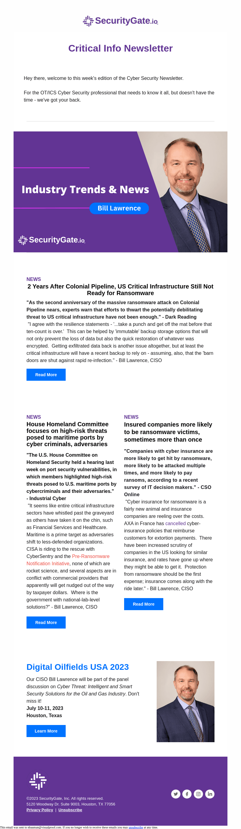 Industry News with our CISO