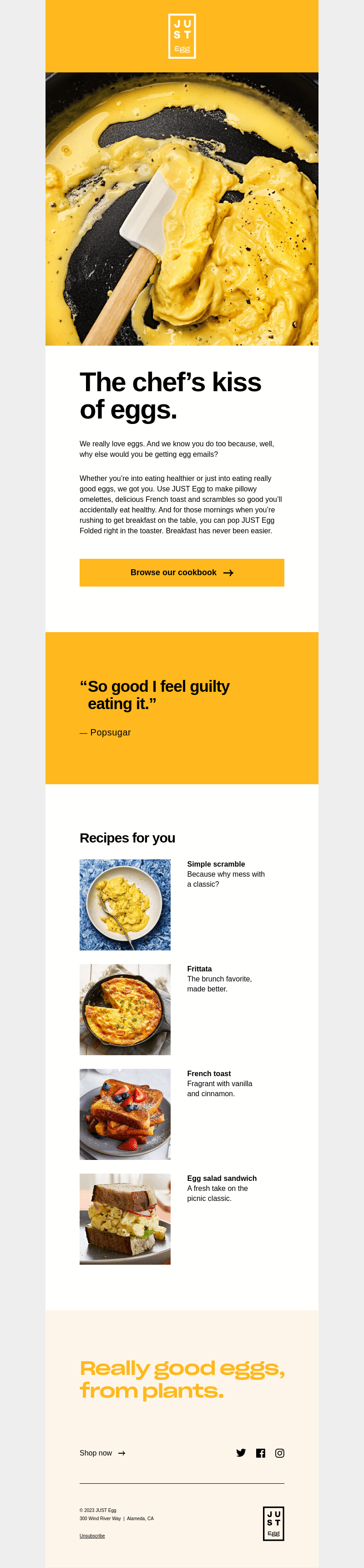 Eat JUST email from Mon, May 22, 2023