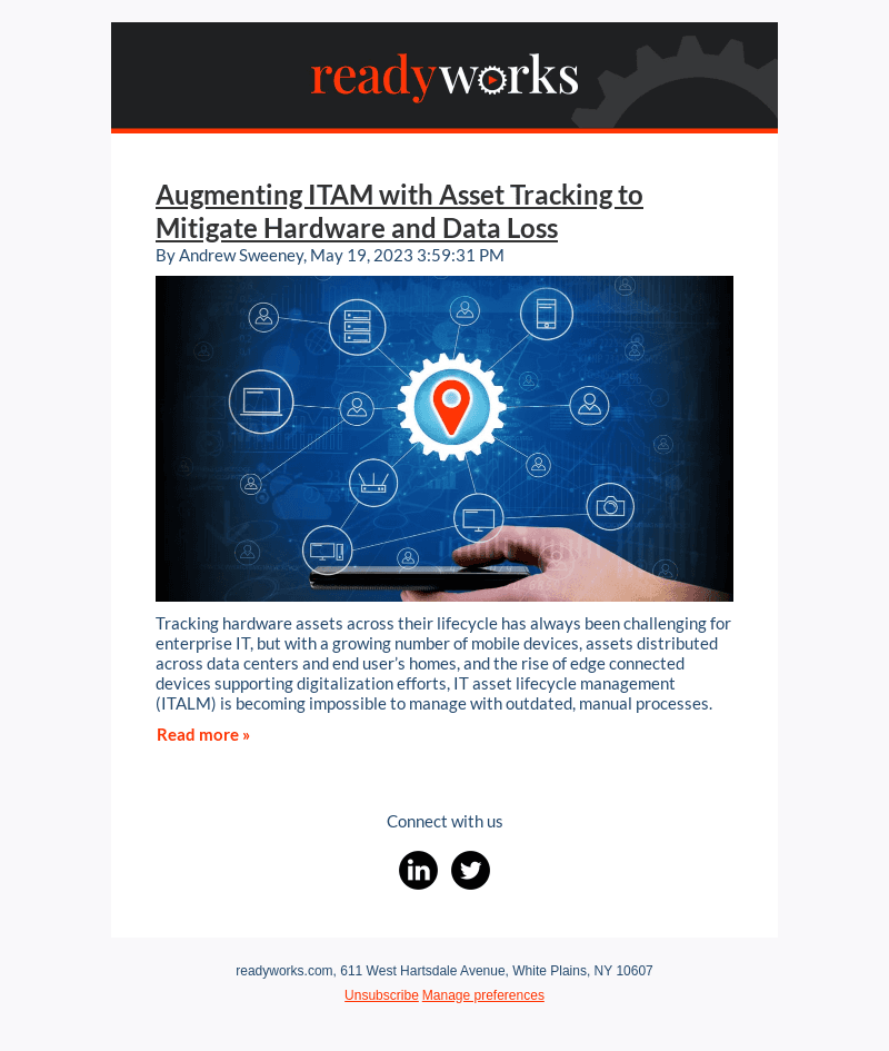 Augmenting ITAM with Asset Tracking to Mitigate Hardware and Data Loss