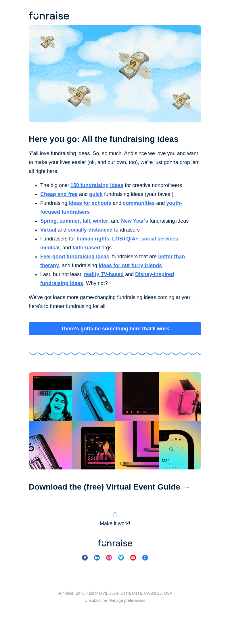 Literally all the fundraising ideas. (Save this email!)