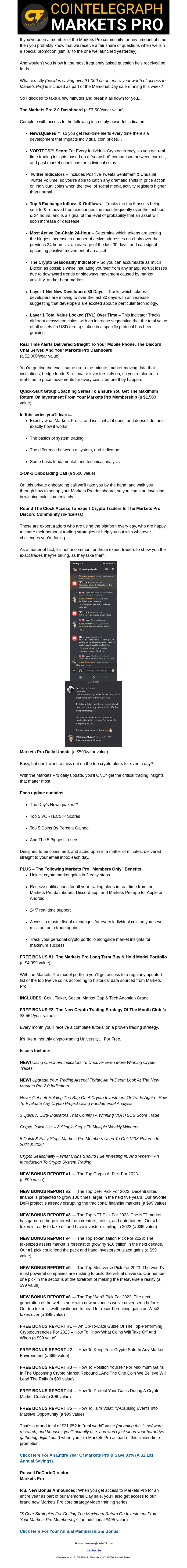 Cointelegraph email from Tue, May 23, 2023