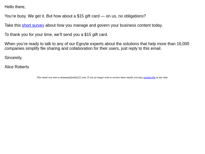 Take our Quick Survey. Get a $15 Gift Card.