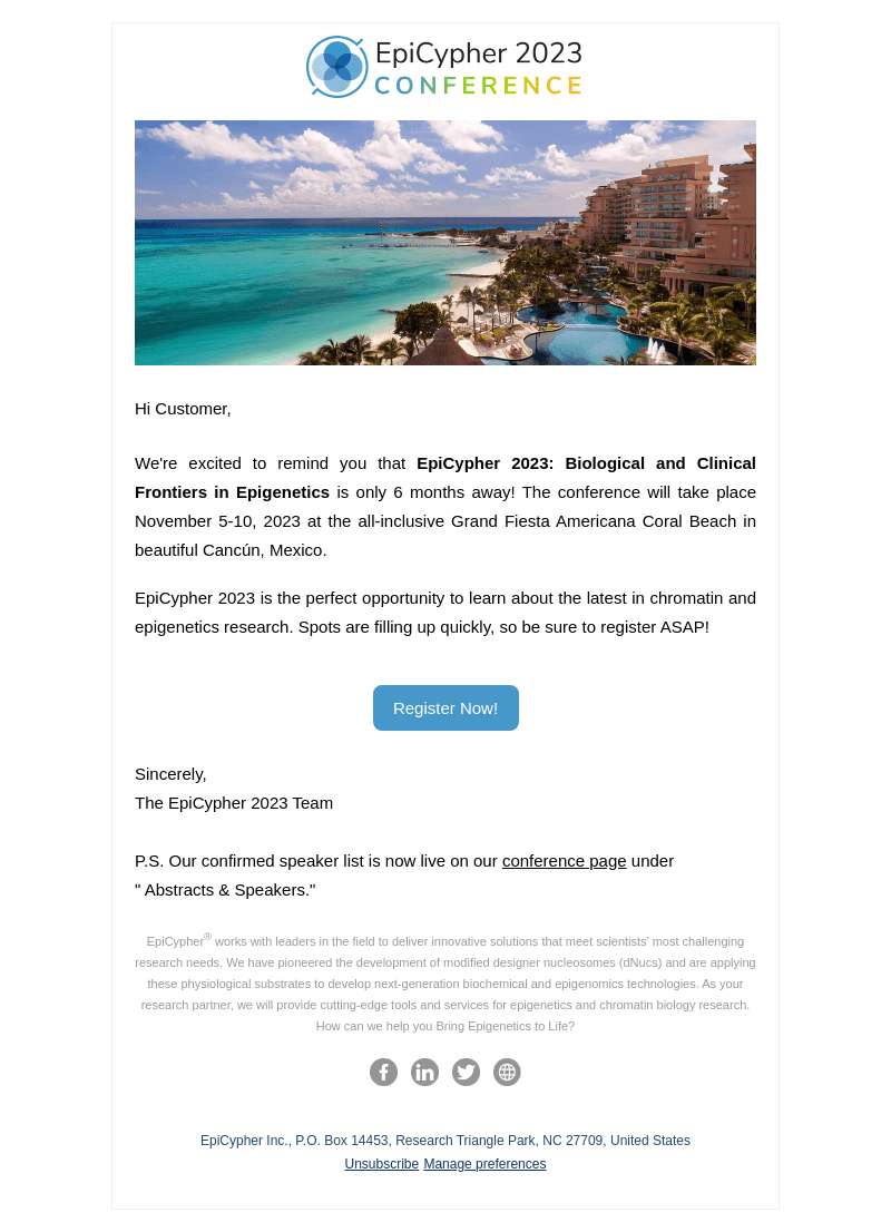 EpiCypher email from Wed, May 24, 2023