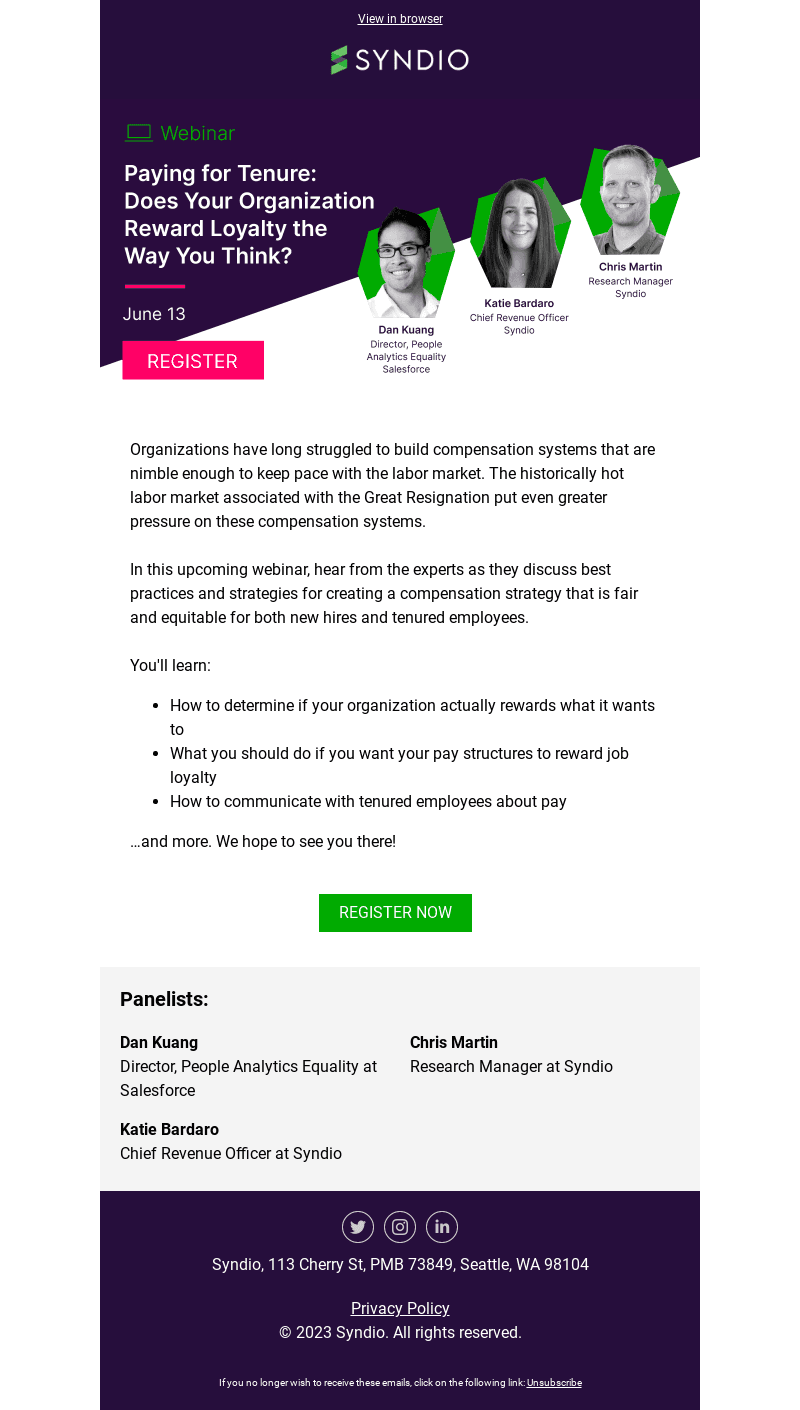 Syndio email from Tue, May 30, 2023