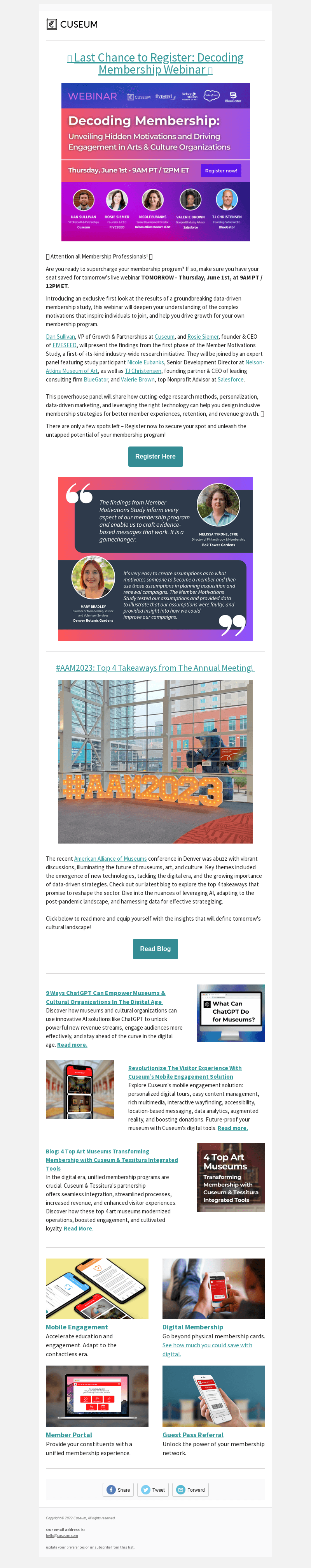 Cuseum email from Wed, May 31, 2023
