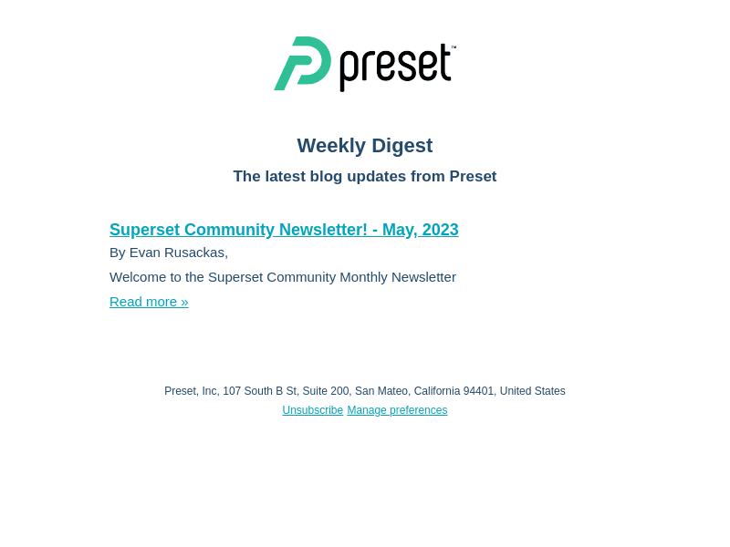 Preset Blogs Weekly Digest