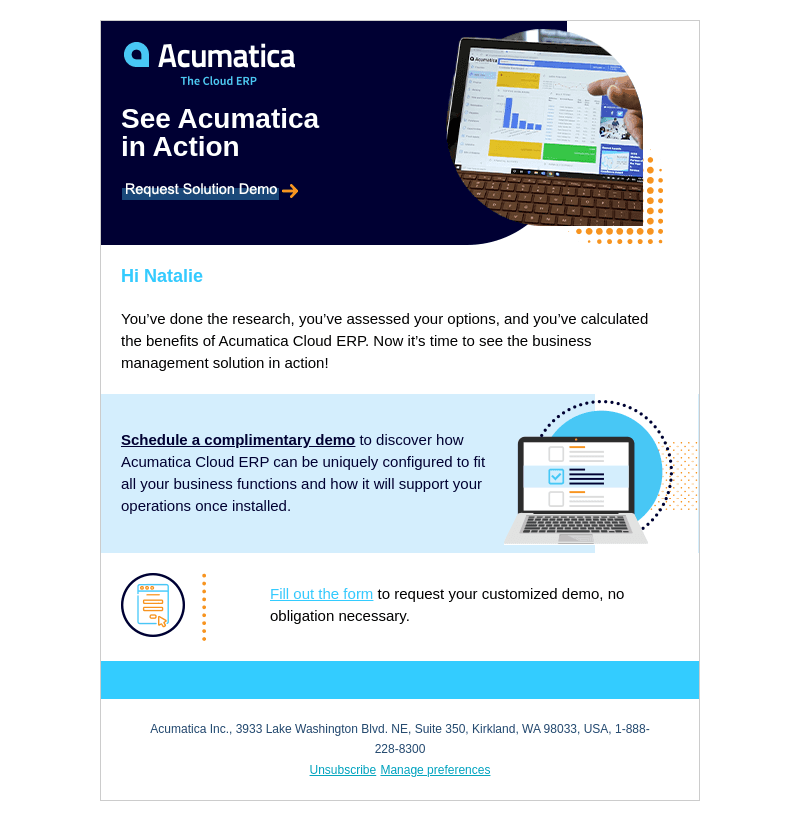Ready to see Acumatica Cloud ERP in action?