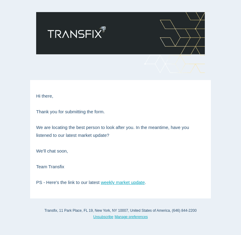 Transfix email from Fri, Jun 9, 2023