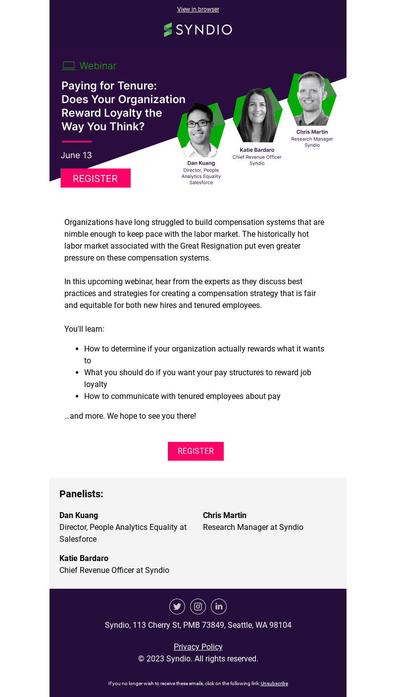 Syndio email from Mon, Jun 12, 2023