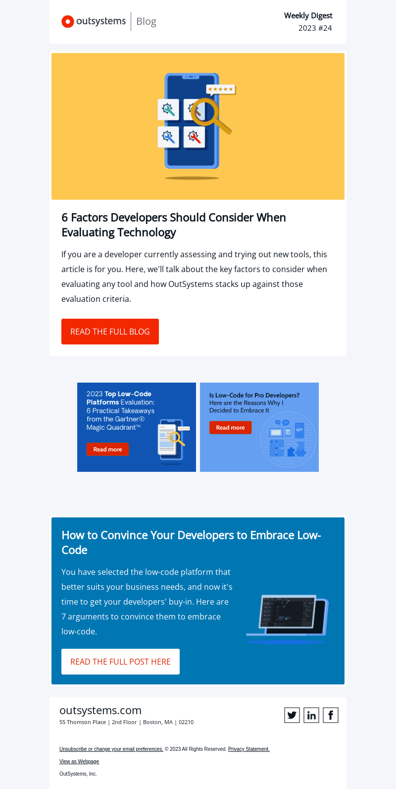 Blog Digest - 6 factors to consider when evaluating technology.
