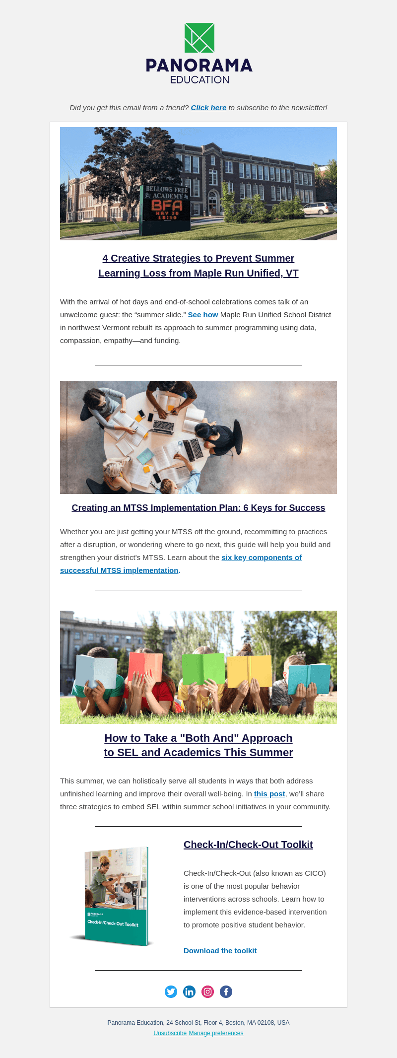 Panorama Education email from Tue, Jun 20, 2023