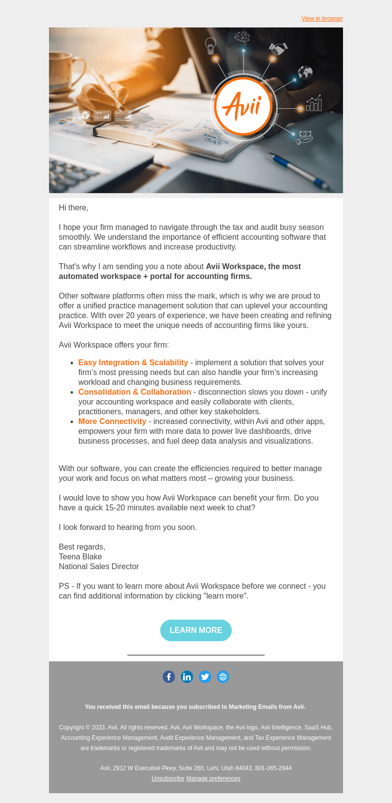 Avii email from Tue, Jun 20, 2023