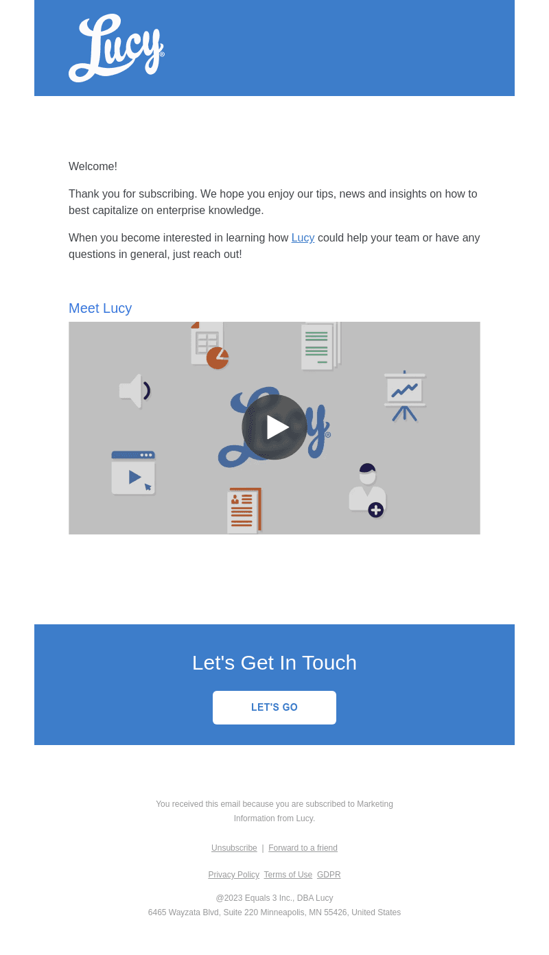 Lucy email from Thu, Jun 22, 2023