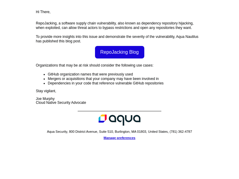 RepoJacking: supply chain vulnerability news