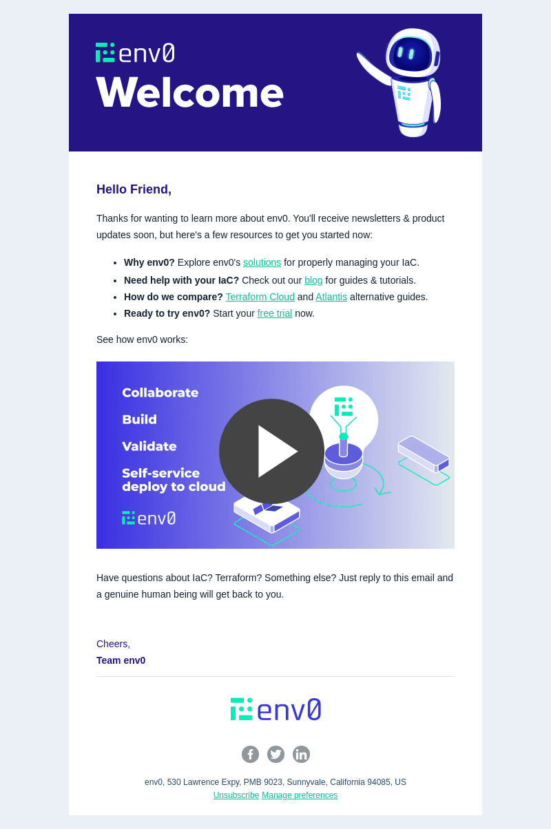 Welcome to env0! Here's what to expect