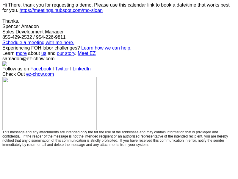 EZ Chow email from Mon, Jun 26, 2023