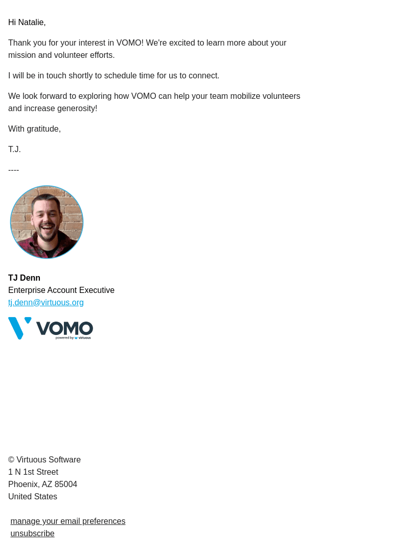 Thanks for your interest in VOMO!