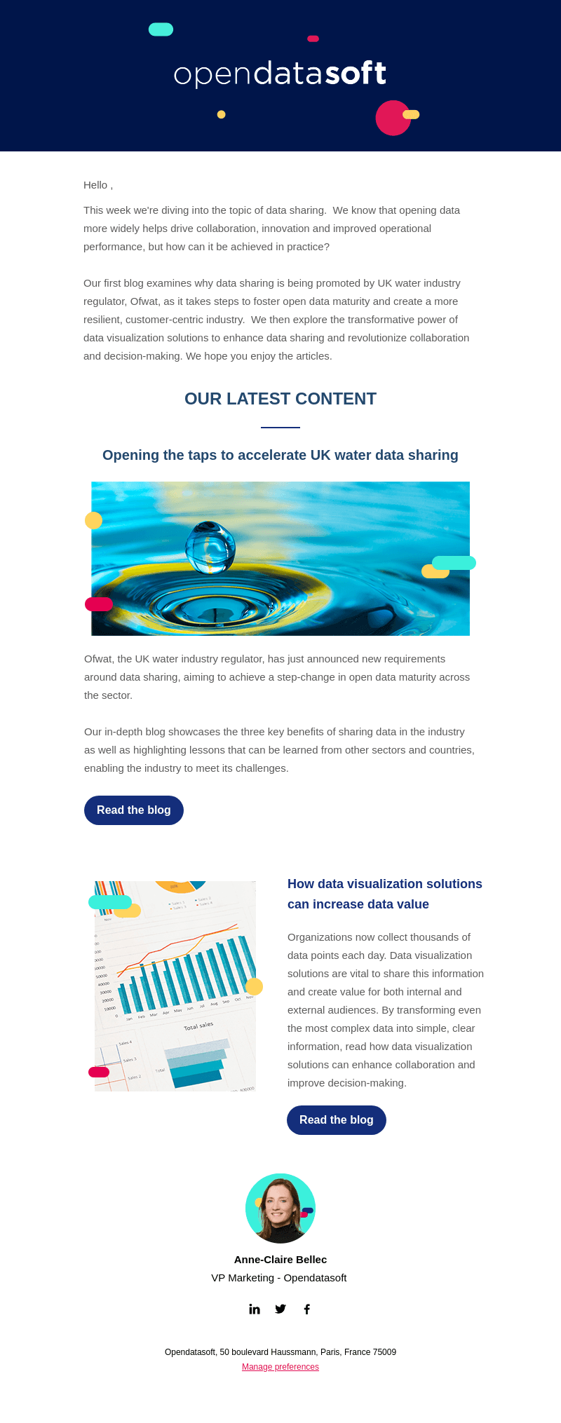 Newsletter: 💧 Opening the taps to accelerate UK water data sharing / 👓 How data visualization solutions increase data value