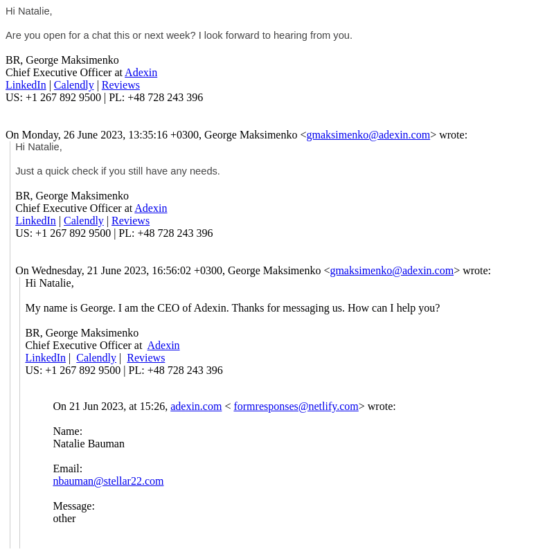 Adexin email from Thu, Jun 29, 2023