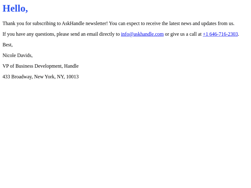 Handle email from Thu, Jun 29, 2023