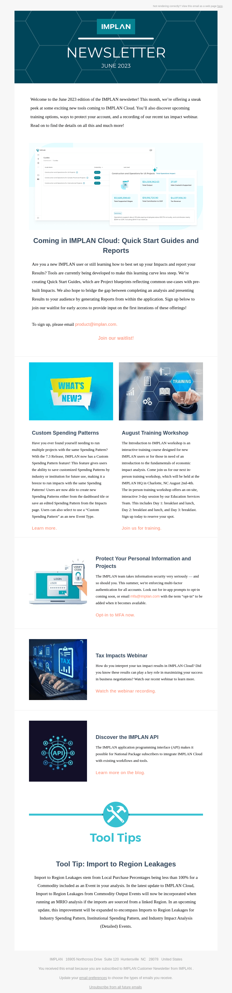 IMPLAN Newsletter | June 2023
