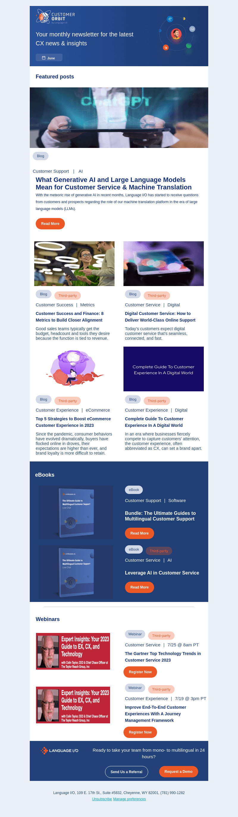 Your June Customer Orbit Newsletter is Here!