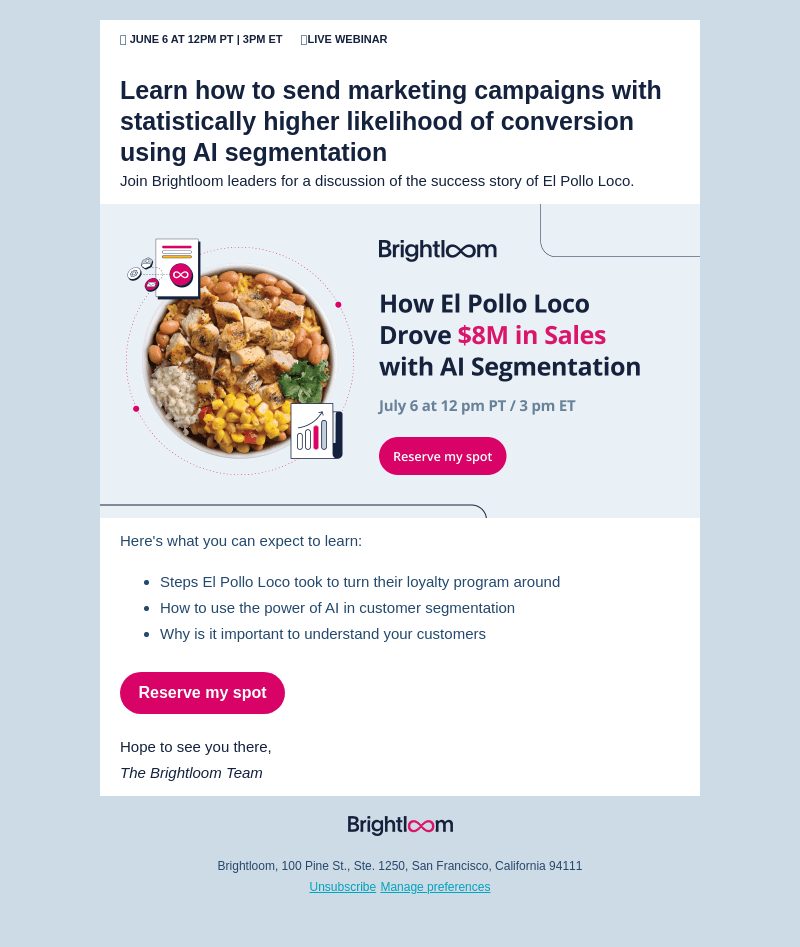 Brightloom email from Fri, Jun 30, 2023
