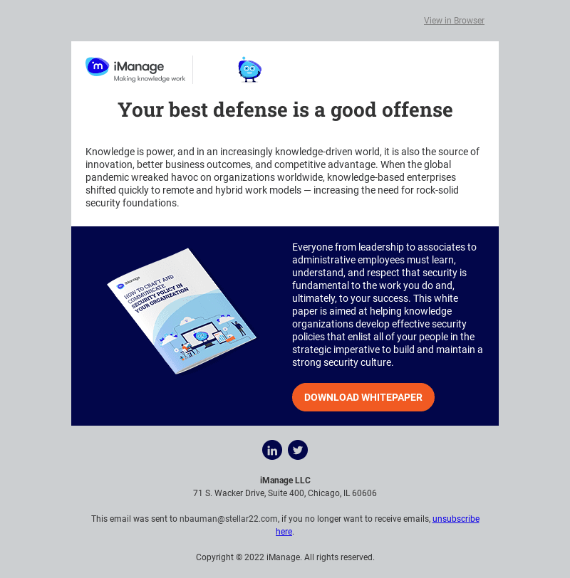Your best defense is a good offense