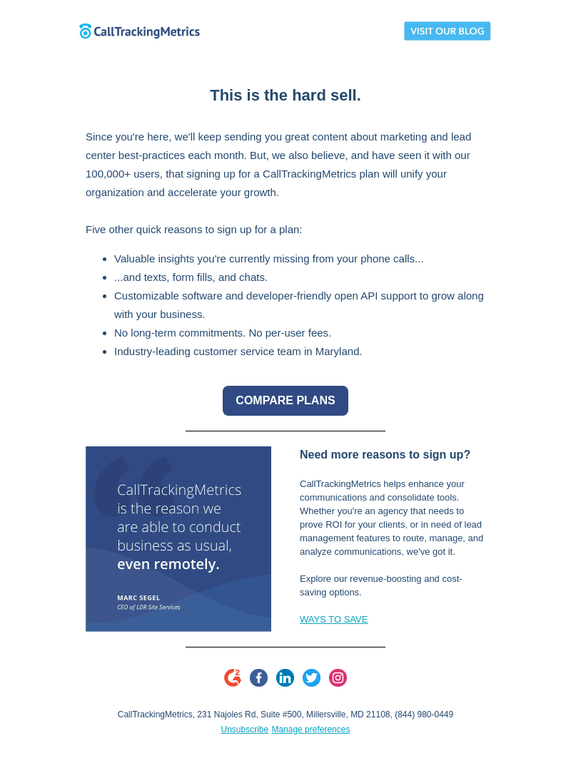 ⏰ It's time to consider a CallTrackingMetrics plan.
